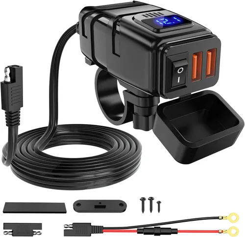 Miniatura 10 de Nilight Adaptador de Carga USB Tipo C para Motocicleta, Puerto 12V, Voltímetro, Interruptor de Encendido y Apagado Independiente, Fusible en Línea