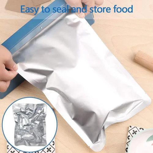 Miniatura 4 de 100 bolsas de Mylar pequeñas de 5 x 7 pulgadas, bolsas de Mylar de 5 mil para almacenamiento de alimentos, granos de café, alimentos secos, bolsa