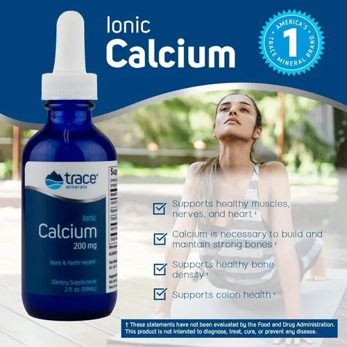 Miniatura 4 de Trace Minerals Calcio iónico líquido Contracción ósea, dientes sanos y músculos Certificado vegano, sin gluten, sin OGM 2.0 fl oz