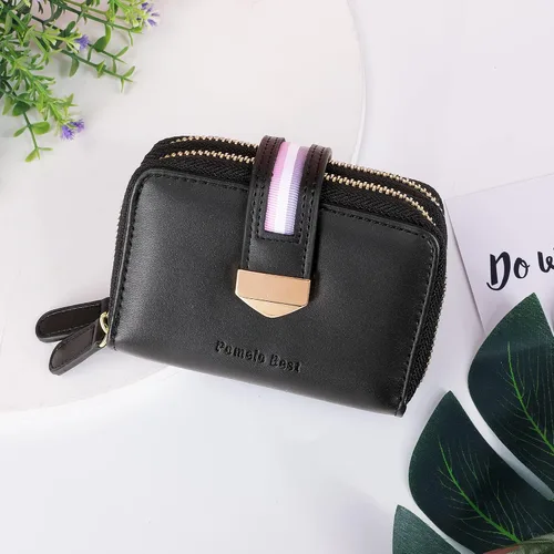 Miniatura 3 de Cartera de tarjetas para mujer con protección RFID de hasta 24 ranuras para tarjetas Negro Cartera RFID