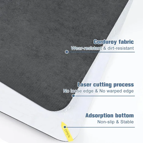 Miniatura 2 de Placoot Tapete para silla de escritorio para suelo de madera dura, superficie de pana de 55 x 35 pulgadas, tapete para silla de oficina para sillas