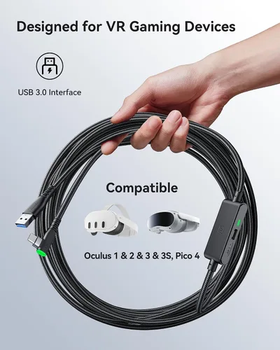 Miniatura 3 de INIU Link Cable, [16FT 5m] VR Cable USB 3.0 High Speed Type C Charger Cable Fast Charging While Playing,USB to USB C Cable for Meta Oculus Quest 3S