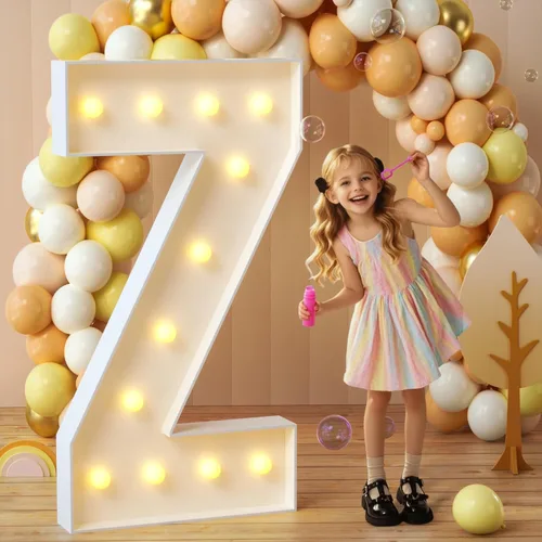 Miniatura 86 de imprsv Letras de marquesina iluminadas, letras de mosaico de 1.2 m con luz para decoración de baby shower, graduación, gran J para decoraciones