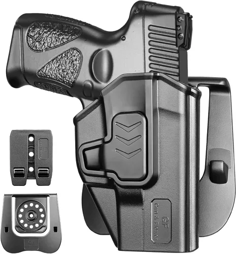 GUN & FLOWER Paddle OWB Holster for Glock 17/19, Taurus G2C/G3C, 1911 5" No Rail, with Molle Adapter, Index Finger Release, 360° Adjustable Paddle,