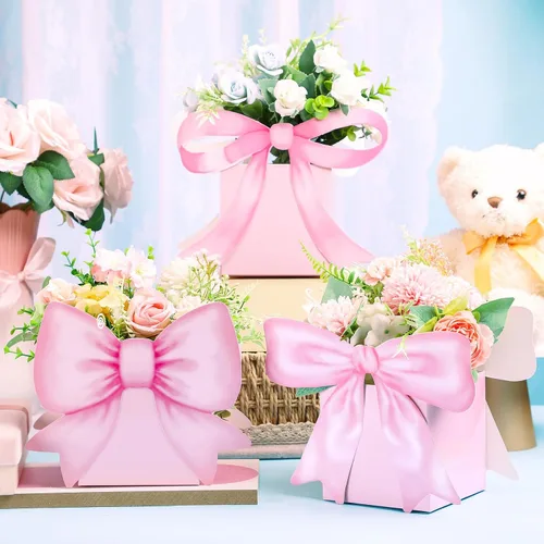 Miniatura 2 de Hushee 12 juegos de centros de mesa de flores de oso para mesas de baby shower, cajas 3D para niños y niñas, centro de mesa de cumpleaños