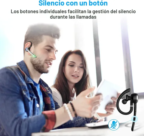 Miniatura 7 de HEIBAS Auriculares Bluetooth, Auriculares inalámbricos Bluetooth con estuche de carga de 500mAh, tiempo de conversación de 72 horas, micrófono