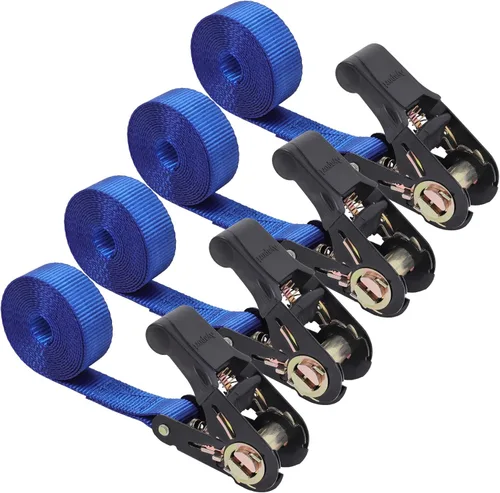Miniatura 13 de Correas de Amarre de Trinquete Sin Fin para Carga Pesada, Correa Negra de Nailon Resistente con Trinquete de Sujeción, Accesorios de Resorte