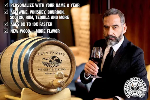 Miniatura 3 de Barril de envejecimiento de roble personalizado de 3 litros con soporte, moño y espita – Vino de la edad, aguamiel, cócteles, bourbon, whisky