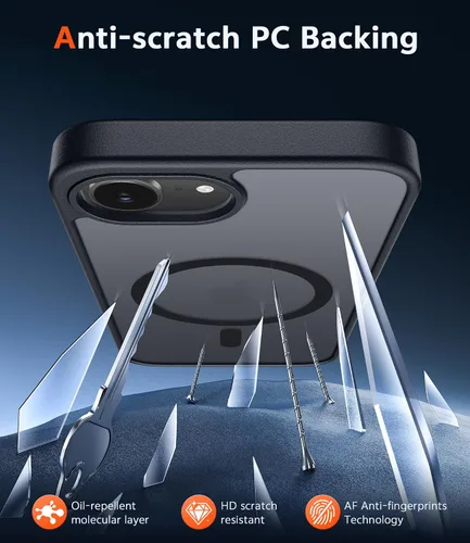 Miniatura 1779 de FNTCASE Funda para iPhone 13 Pro-Max: Fundas magnéticas transparentes compatibles con Magsafe Slim anti amarillamiento protección contra caídas