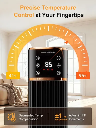 Miniatura 6 de Uthfy Calentadores de espacio para uso en interiores, calentadores de cerámica PTC grandes con llama 3D, calentador eléctrico de 1500 W