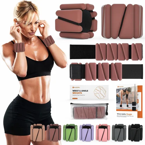 Miniatura 9 de Pesas de muñeca, pesas de tobillo para mujeres y hombres, pulsera ajustable con peso para muñeca para entrenamiento de gimnasio en casa, correr