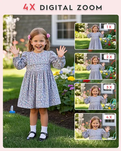 Miniatura 4 de Juguetes de cámara para niños, cámara digital HD 1080P, carcasa suave envolvente, mini cámara para niños de 3, 4, 5, 6, 7, 8, 9 años, regalo