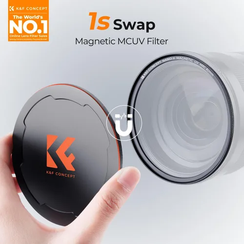 Miniatura 2 de K&F CONCEPT Filtro de protección de lente UV MC magnético de 49 mm + tapa de filtro de lente con 28 capas multicapa impermeables/resistentes a