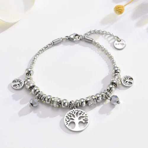 Miniatura 2 de Pulseras elásticas para mujer pulsera de cristal de acero inoxidable para niñas pulsera elástica de regalo para amigas cristal Sin gemas