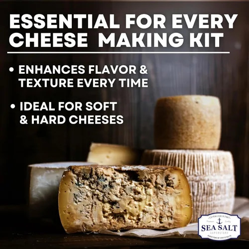 Miniatura 3 de Sal marina fina para hacer queso casero, sin gluten y sin yodar, sal escamosa, kit de queso kosher esencial, bolsa de 14 onzas