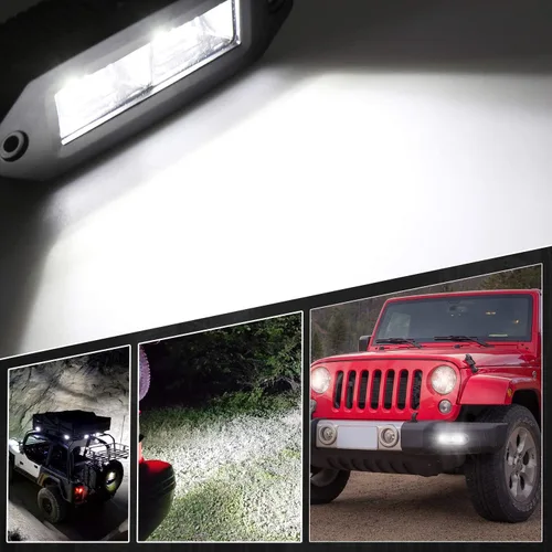 Miniatura 6 de EBESTauto - Manivelas LED de montaje empotrado, luz de trabajo LED de barra de luz de parachoques luces de conducción fuera de carretera LED lámpara