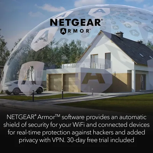 Miniatura 8 de NETGEAR Orbi Quad-Band WiFi 6E Mesh System (RBKE962), enrutador + 1 extensor de satélite, características de seguridad, velocidad de hasta 10.8