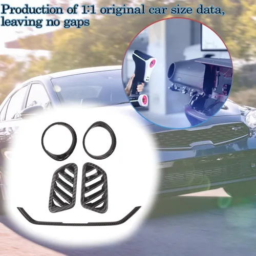 Miniatura 6 de MUXEE para Kia Forte 2019-2024 5PCS ABS Fibra de Carbono Centro Control Aire Acondicionado Marco Salpicadero Superior Salida de Viento Cubierta