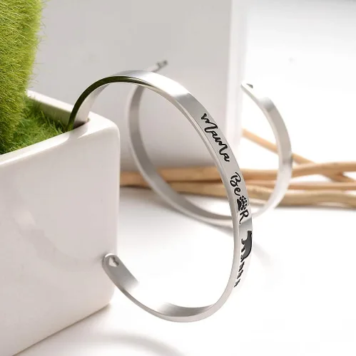 Miniatura 39 de Pulseras inspiradoras para abuela, mamá, hija, sobrina, tía, grabado, mensaje oculto, pulsera de acero inoxidable, corona de cumpleaños, joyería
