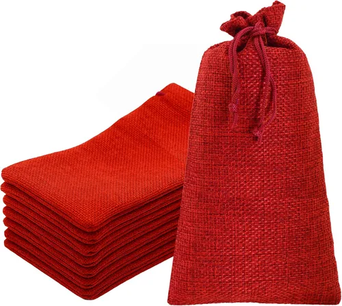 Miniatura 46 de Mandala Crafts Bolsas de regalo con cordón de arpillera negra de 10 x 12 pulgadas para regalos, 20 bolsas grandes de lino para regalo, dulces, café