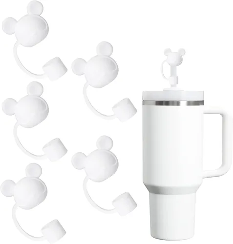 Miniatura 39 de Juego de 4 fundas de popote con diseño de estrella compatibles con vasos Stanley de 30 y 40 onzas, reutilizables, bonitas puntas de popote