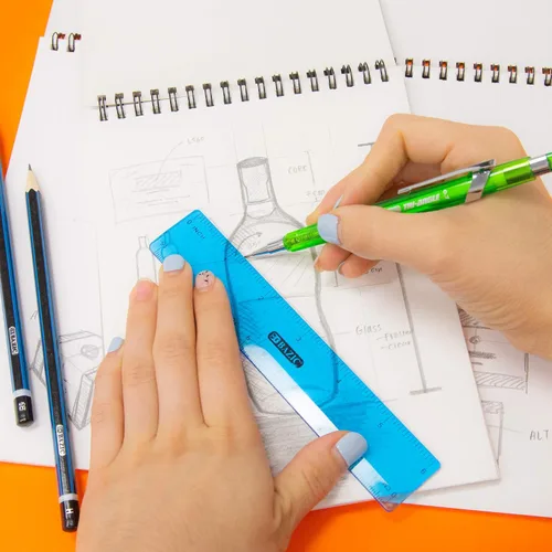 Miniatura 7 de BAZIC PRODUCTS Lápiz mecánico Tri-Angle de 0.028 in, agarre suave, recarga de lápices de cerámica 2B, borrador sin látex, para dibujar dibujo