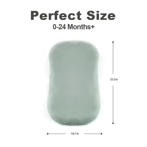 Miniatura 4 de Tumbona infantil, funda para nido de bebé, algodón suave e interior impermeable, asiento de piso para bebé para el tiempo boca abajo, tumbona