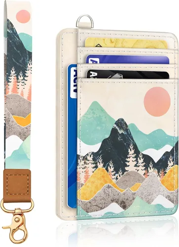 Miniatura 18 de Yonlevres Cartera delgada para tarjetas de crédito, cartera RFID para mujer, bolsillo frontal, soporte para tarjetas pequeñas, estuche para tarjetas