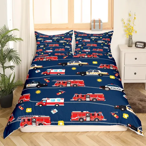 Miniatura 2 de Feelyou Race Car Duvet Cover Twin Size Boys Girls Speed Sports Car Bedding Set Breathable Soft Racing Comforter Cover 2Pcs Black White Checked