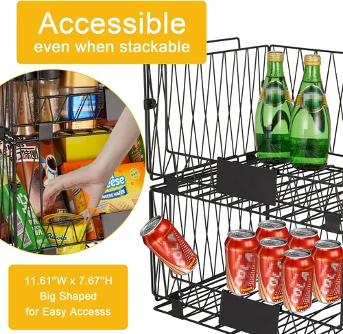 Miniatura 4 de 2 paquetes XXL de cestas de organización y almacenamiento para despensa de cocina, cesta de frutas y verduras para gabinete de cocina, cestas