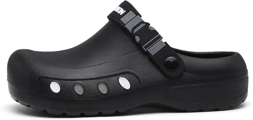 Miniatura 3 de MEIAGDT Zapatos de chef antideslizantes para hombre, impermeables y a prueba de aceite, con correas ajustables, suaves y cómodos, adecuados