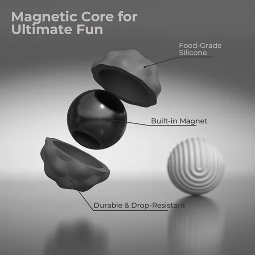Miniatura 4 de Bolas Magnéticas de Silicona Juguete Fidget para Adultos, Bolas de Imanes de Silicona Suave, 2PCS Extra Grandes de 40.5mm Juguetes Sensoriales