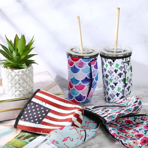 Miniatura 6 de Boao 12 Piezas Fundas Reutilizables para Vasos Helados Aislante de Neopreno Portavasos para Bebidas para Vaso Térmico Bebidas Frías y Calientes