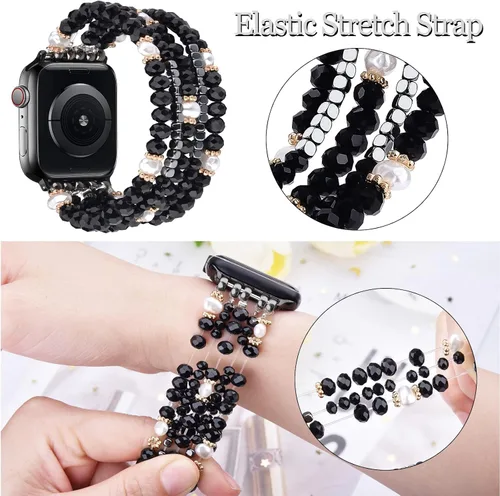Miniatura 4 de MOFREE Pulsera de cuentas compatible con Apple Watch Band de 1.496 pulgadas, 1.575 pulgadas, 1.614 pulgadas, 1.654 pulgadas, 1.732 pulgadas, 1.772