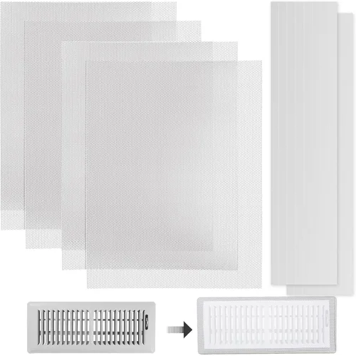 Miniatura 16 de 4 PCS Cubiertas Magnéticas de Ventilación Blancas - 5.5x12 Cubiertas Magnéticas de Ventilación con Pantalla de Malla para Registros de Blanco malla