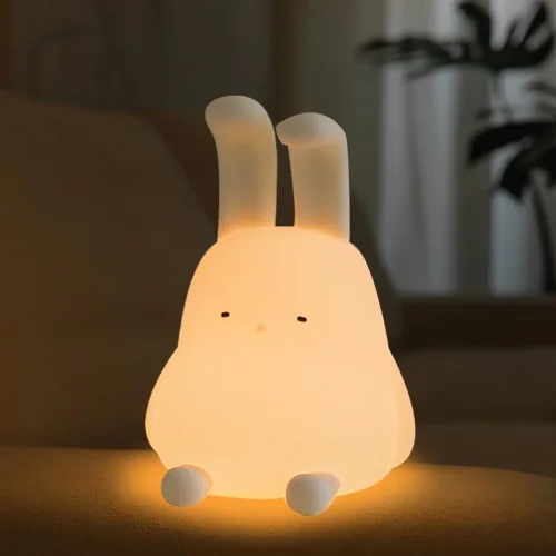 Miniatura 11 de Luz nocturna LED de gato, 16 colores regulables para guardería, luz nocturna kawaii, súper blanda de silicona recargable por USB, lámpara de noche