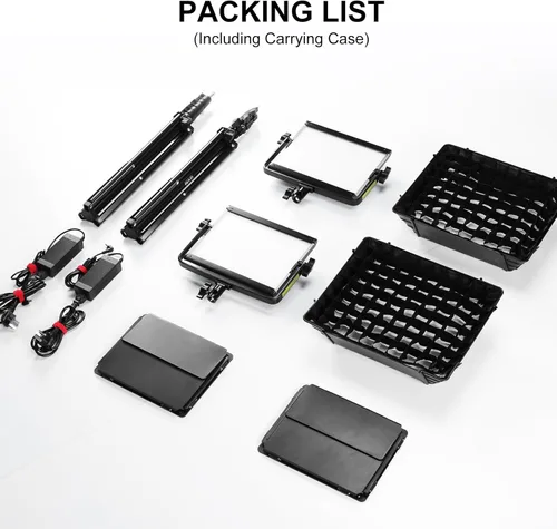 Miniatura 7 de GVM Kits de Iluminación de Fotografía RGB con 2 Softboxes, Luces de Estudio 880RS 60W con Control Bluetooth, 2 Paquetes de Luz de Video con 18