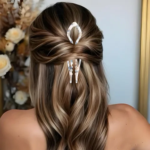 Miniatura 6 de 4 horquillas para el cabello para mujer, horquillas francesas en forma de U, elegantes accesorios para el cabello de mujer, horquilla francesa