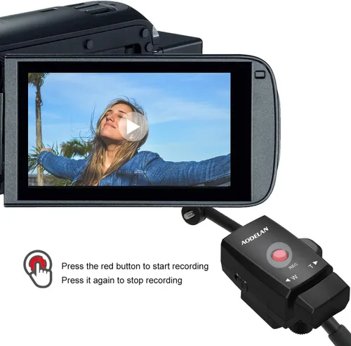 Miniatura 5 de AODELAN Control de zoom Control remoto para videocámara Lanc Terminal Trípode Grabar Video Zoom para Sony NX5C, 190P, 150P, 198P, VX2000E/Canon XL1S