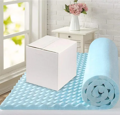 Miniatura 5 de Treaton Cubrecolchones de espuma suave de 2 pulgadas con diseño contorneado de cáscara de huevo Extiende la vida útil del cubrecolchón