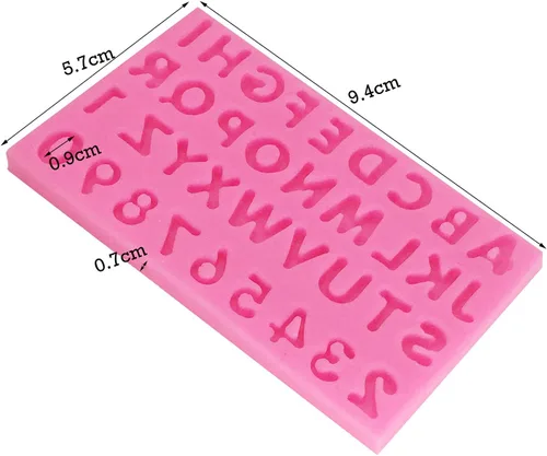 Miniatura 2 de Molde de silicona reutilizable de grado alimenticio con forma de letra, antiadherente, decoración de tartas de chocolate, chicle de caramelo