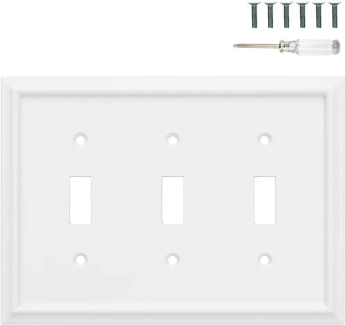 Miniatura 17 de Cubiertas para Tomacorrientes Dúplex de Pared, Cubierta Clásica para Interruptor de Luz Blanco – Placa de Cubierta de Tomacorriente Eléctrico