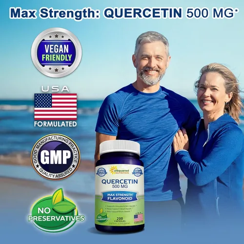 Miniatura 3 de aSquared Nutrition Suplemento de Quercetina 500 mg – 200 Cápsulas – Quercetina Dihidrato para apoyar la salud cardiovascular – Píldoras complejas
