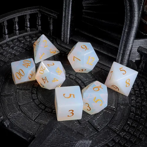Miniatura 6 de LUCKY-M Juego de dados de piedras preciosas DND, juego de dados de mazmorras y dragones, juegos de dados RPG, accesorios de regalo