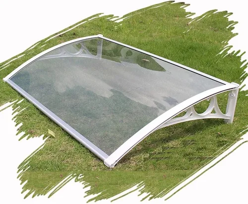 Toldo de entrada al aire libre de 32, 40, 48, 63, 79, 94 y 118 pulgadas, cubierta transparente para jardín exterior, soporte blanco (tamaño : 32 x