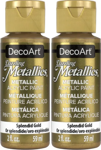Miniatura 20 de DecoArt Dazzling Metallics - Pintura acrílica verde cristal de 2 onzas