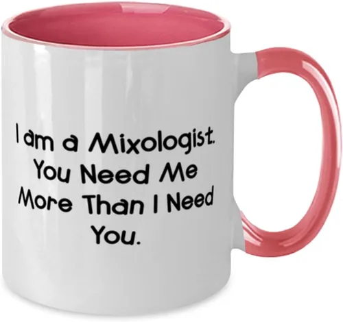 Miniatura 2 de Regalos únicos para mixólogos, I am a Mixologist. You Need Me, Taza única de cumpleaños de dos tonos de 11 oz para compañeros de trabajo, taza