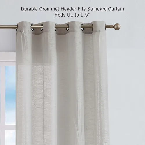Miniatura 3 de Nautica - Cordelia - Cortina transparente aplastada Cortinas para ventana Cortinas ligeras Juego de 2 paneles Transparente Cabecera