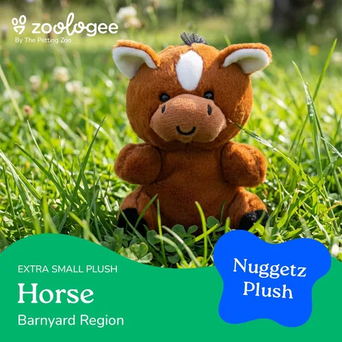 Miniatura 4 de The Petting Zoo Peluche de caballo de peluche, regalos para niños, animales de vida silvestre Nuggetz, juguete de peluche de caballo marrón, 6