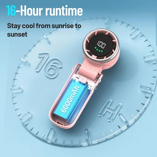 Miniatura 3 de Kuesuny Potente ventilador de mano de 16000 rpm, ventilador turbo portátil 3 en 1 recargable de 6000 mAh, viento ajustable de 1 a 100 velocidades